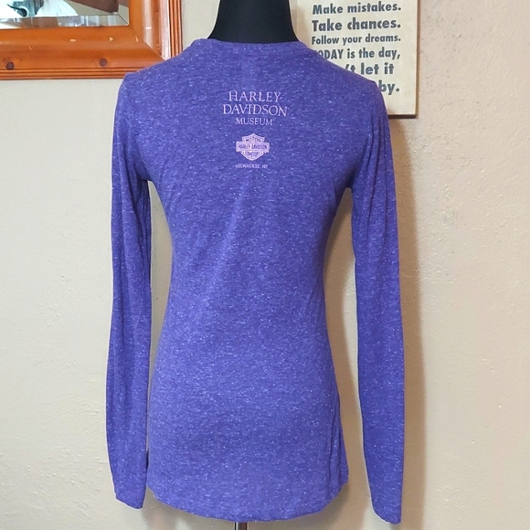 Women's Harley-Davidson Purple Knit Long Sleeve Logo Top - Picture 4 of 10